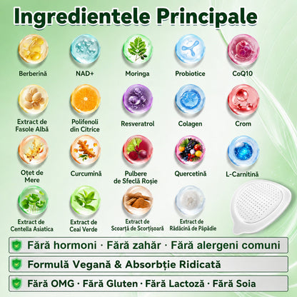 🎊Magazin Oficial | 🌿 GLORENDA® Moringa · Berberină × NAD+ Plasture Avansat Nano cu Microace 10 în 1 (Doar o dată pe zi, schimbări vizibile în 7 zile) ✅ Pentru obezitate, piele lăsată, diabet, apnee în somn, probleme articulare și multe altele